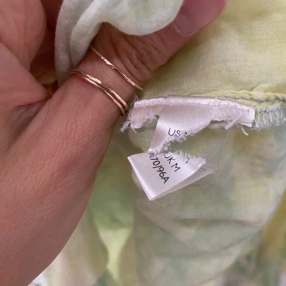 Pilcro By Anthropologie Yellow Green Tie Dye Button Up Long Sleeves Shirt Sz M - Picture 7 of 7